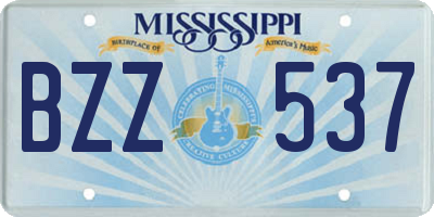 MS license plate BZZ537