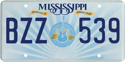 MS license plate BZZ539