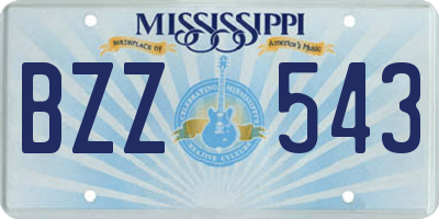 MS license plate BZZ543