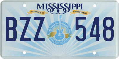 MS license plate BZZ548