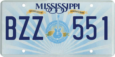 MS license plate BZZ551