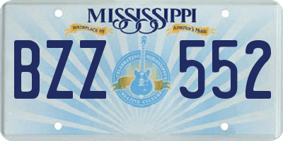 MS license plate BZZ552