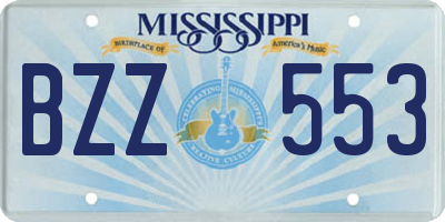 MS license plate BZZ553