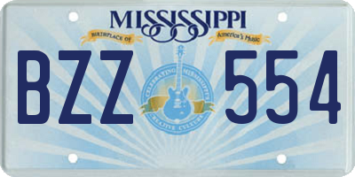 MS license plate BZZ554