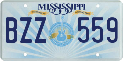 MS license plate BZZ559