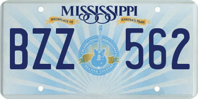 MS license plate BZZ562