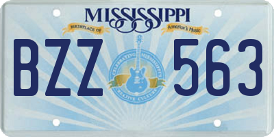 MS license plate BZZ563