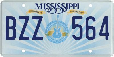 MS license plate BZZ564