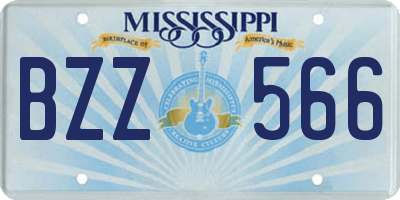 MS license plate BZZ566