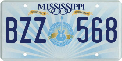 MS license plate BZZ568