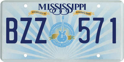 MS license plate BZZ571