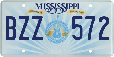 MS license plate BZZ572
