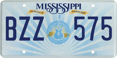 MS license plate BZZ575