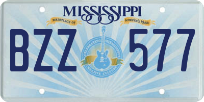MS license plate BZZ577