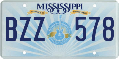 MS license plate BZZ578