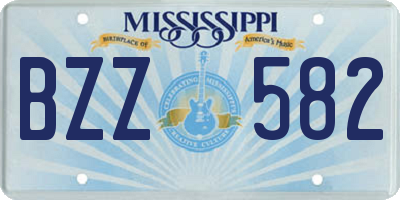 MS license plate BZZ582