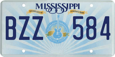 MS license plate BZZ584