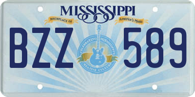 MS license plate BZZ589