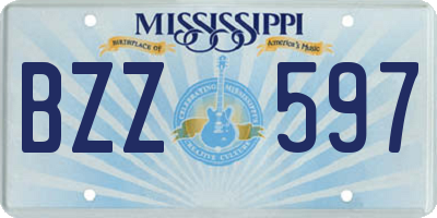 MS license plate BZZ597