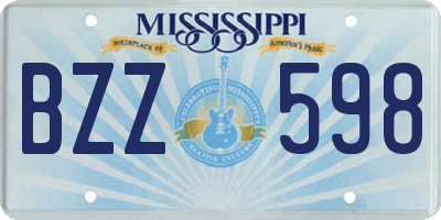 MS license plate BZZ598