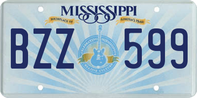 MS license plate BZZ599
