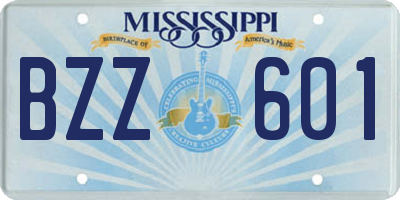 MS license plate BZZ601