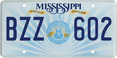 MS license plate BZZ602