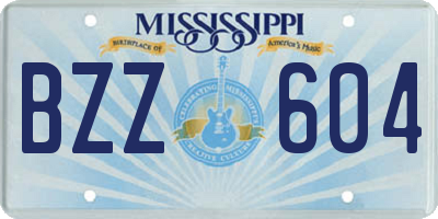 MS license plate BZZ604