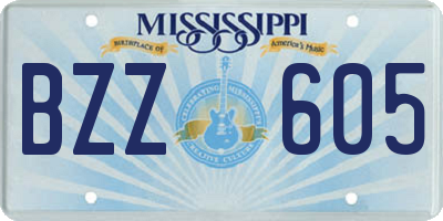 MS license plate BZZ605