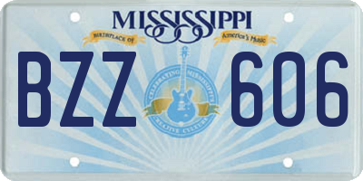MS license plate BZZ606