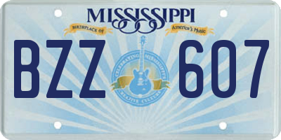 MS license plate BZZ607