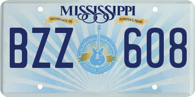 MS license plate BZZ608