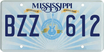 MS license plate BZZ612