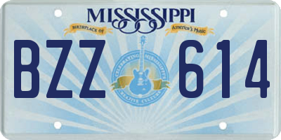 MS license plate BZZ614