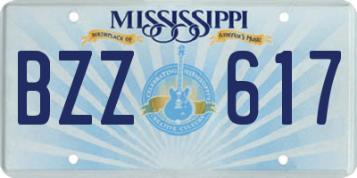MS license plate BZZ617