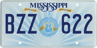 MS license plate BZZ622