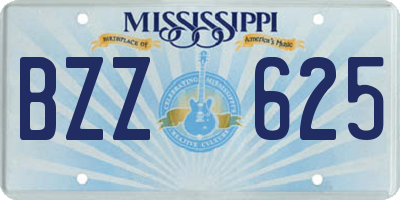 MS license plate BZZ625