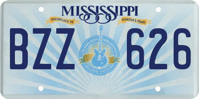 MS license plate BZZ626