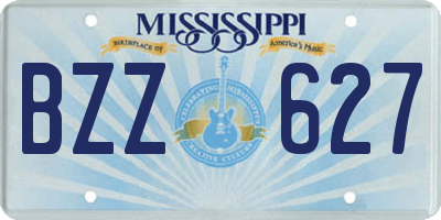 MS license plate BZZ627