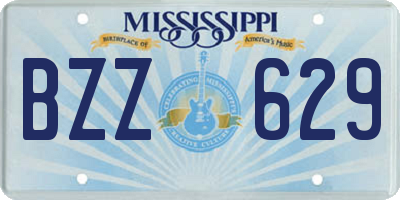 MS license plate BZZ629