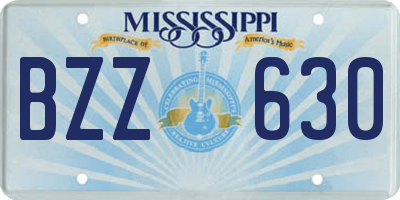 MS license plate BZZ630