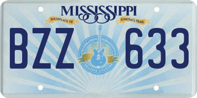 MS license plate BZZ633