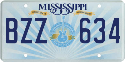 MS license plate BZZ634