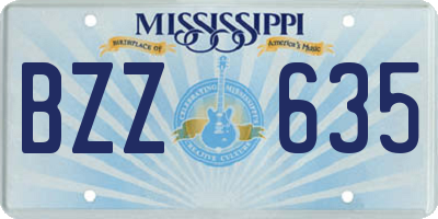 MS license plate BZZ635