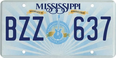MS license plate BZZ637