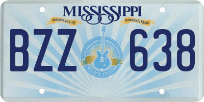 MS license plate BZZ638