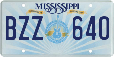 MS license plate BZZ640