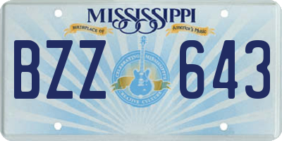MS license plate BZZ643