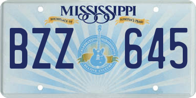 MS license plate BZZ645