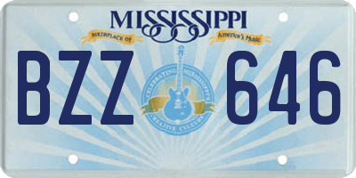 MS license plate BZZ646